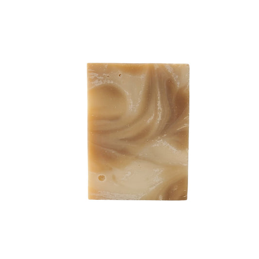 Kashmir soap wrapped in The Happy Hippy Soap Company label
