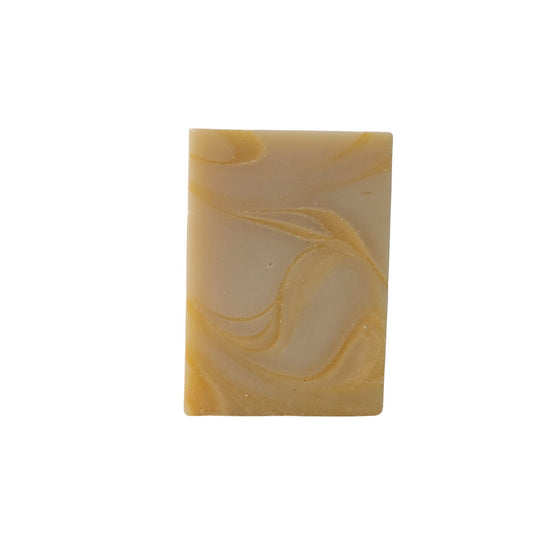 Tangerine Dream soap wrapped in The Happy Hippy Soap Company label